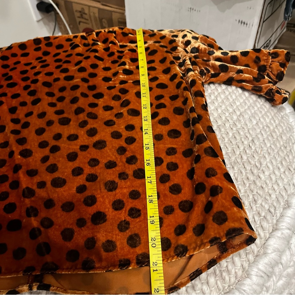 Madewell Velvet Leopard Ruffle Sleeve Top Size XS - Picture 7 of 16